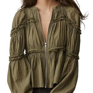 Anthropologie Olive Green Blouse